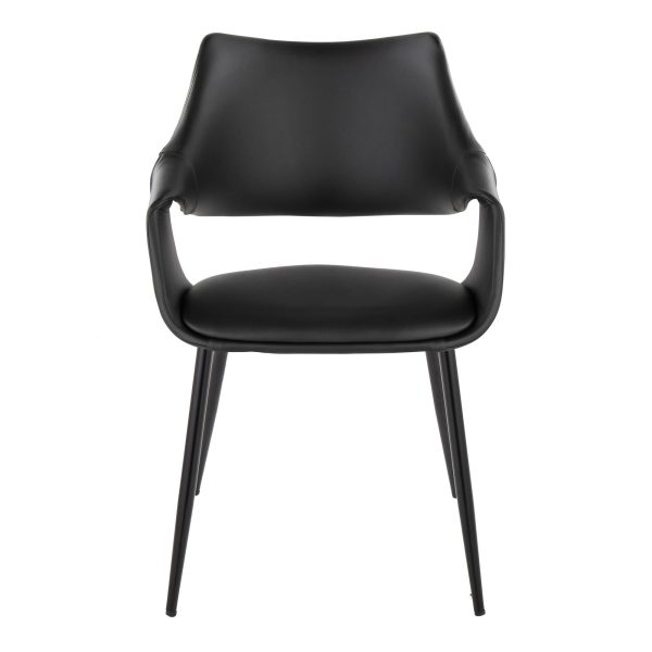 Curvo Contemporary High Back Black Upholstered Chairs Set of 2 Set of 2 6