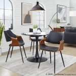 Curvo Contemporary High Back Chairs Black Metal and Walnut (Set of 2) (Set of 2) 10 Curvo Contemporary High Back Chairs Black Metal and Walnut (Set of 2) (Set of 2)