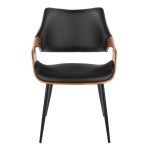 Curvo Contemporary High Back Chairs Black Metal and Walnut (Set of 2) (Set of 2) 16 Curvo Contemporary High Back Chairs Black Metal and Walnut (Set of 2) (Set of 2)