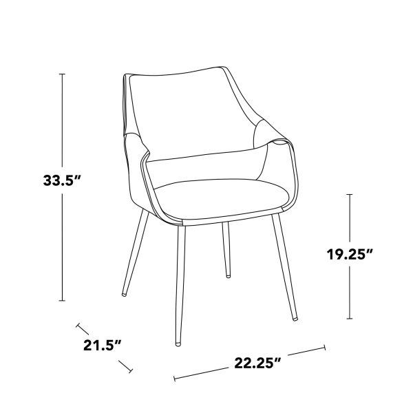 Curvo Contemporary High Back Chairs Black Metal and Walnut Set of 2 Set of 2 7