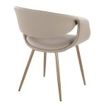 Curvo Contemporary Light Grey Faux Leather Chairs Antique Copper (Set of 2) 14 Curvo Contemporary Light Grey Faux Leather Chairs Antique Copper (Set of 2)