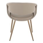 Curvo Contemporary Light Grey Faux Leather Chairs Antique Copper (Set of 2) 15 Curvo Contemporary Light Grey Faux Leather Chairs Antique Copper (Set of 2)