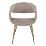 Curvo Contemporary Light Grey Faux Leather Chairs Antique Copper (Set of 2) 16 Curvo Contemporary Light Grey Faux Leather Chairs Antique Copper (Set of 2)