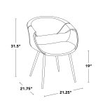 Curvo Contemporary Light Grey Faux Leather Chairs Antique Copper (Set of 2) 17 Curvo Contemporary Light Grey Faux Leather Chairs Antique Copper (Set of 2)