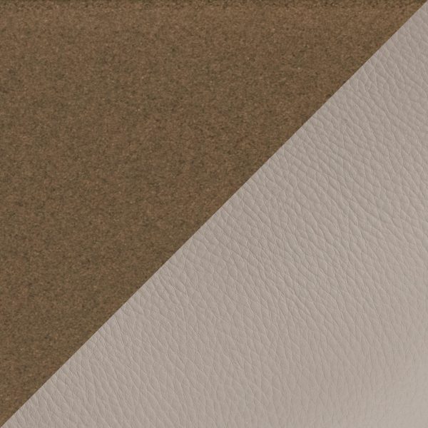 Curvo Contemporary Light Grey Faux Leather Chairs Antique Copper Set of 2 8