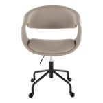 Curvo Contemporary Upholstered Task Chair in Light Grey Faux Leather 14 Curvo Contemporary Upholstered Task Chair in Light Grey Faux Leather