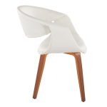 Curvo Contemporary Walnut Wood White Faux Leather Chairs (Set of 2) 13 Curvo Contemporary Walnut Wood White Faux Leather Chairs (Set of 2)
