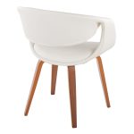 Curvo Contemporary Walnut Wood White Faux Leather Chairs (Set of 2) 14 Curvo Contemporary Walnut Wood White Faux Leather Chairs (Set of 2)