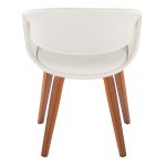 Curvo Contemporary Walnut Wood White Faux Leather Chairs (Set of 2) 15 Curvo Contemporary Walnut Wood White Faux Leather Chairs (Set of 2)