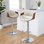Curvo Cream Fabric Mid-Century Modern Swivel Barstool (Set of 2) 11 Curvo Cream Fabric Mid-Century Modern Swivel Barstool (Set of 2)