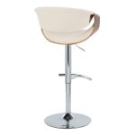 Curvo Cream Fabric Mid-Century Modern Swivel Barstool (Set of 2) 16 Curvo Cream Fabric Mid-Century Modern Swivel Barstool (Set of 2)