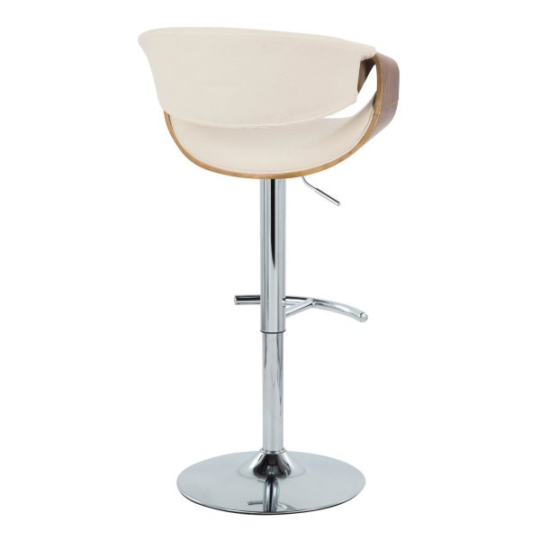 Curvo Cream Fabric Mid Century Modern Swivel Barstool Set of 2 5