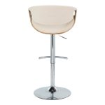 Curvo Cream Fabric Mid-Century Modern Swivel Barstool (Set of 2) 17 Curvo Cream Fabric Mid-Century Modern Swivel Barstool (Set of 2)