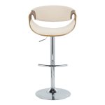 Curvo Cream Fabric Mid-Century Modern Swivel Barstool (Set of 2) 18 Curvo Cream Fabric Mid-Century Modern Swivel Barstool (Set of 2)