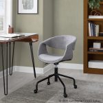 Curvo Grey Fabric Contemporary Swivel Task Chair