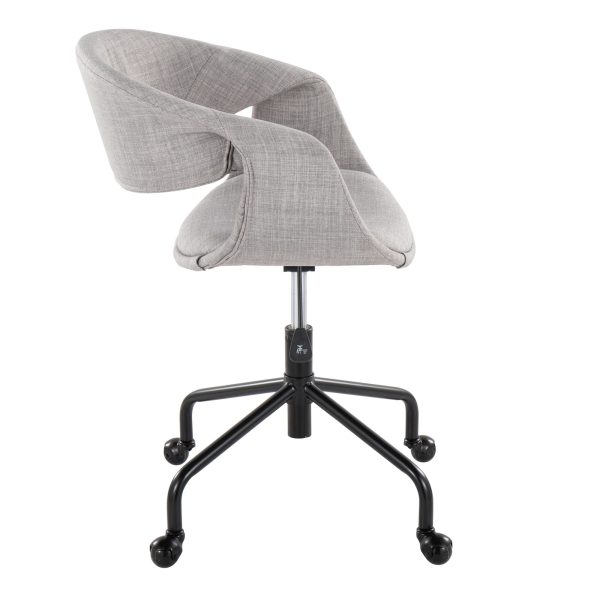 Curvo Grey Fabric Contemporary Swivel Task Chair 2