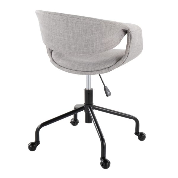 Curvo Grey Fabric Contemporary Swivel Task Chair 3
