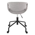 Curvo Grey Fabric Contemporary Swivel Task Chair