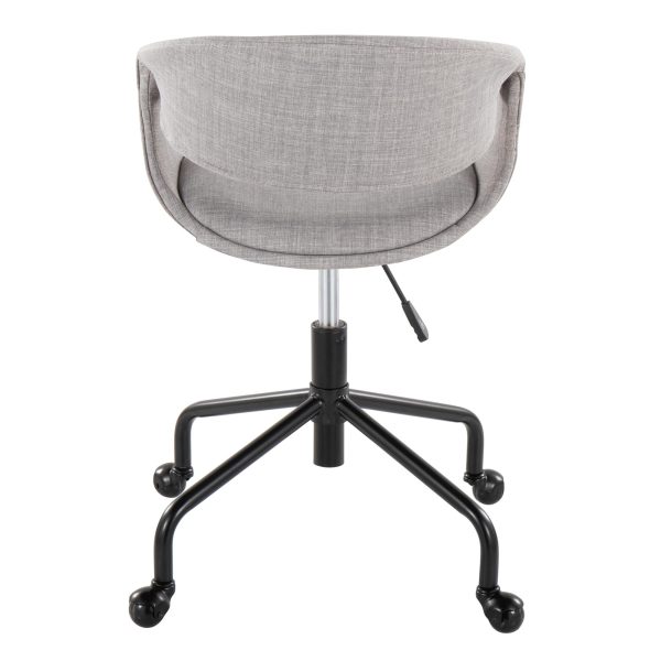 Curvo Grey Fabric Contemporary Swivel Task Chair 4