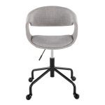 Curvo Grey Fabric Contemporary Swivel Task Chair