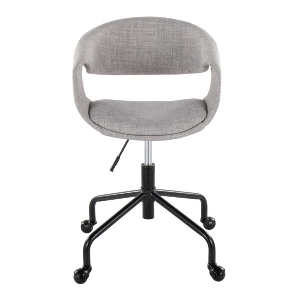 Curvo Grey Fabric Contemporary Swivel Task Chair 5