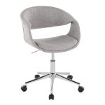 Curvo Grey Fabric Contemporary Task Chair 10 Curvo Grey Fabric Contemporary Task Chair