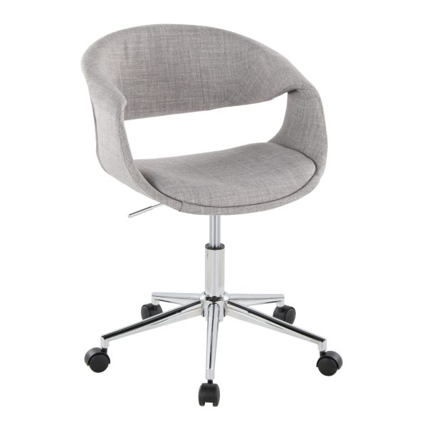 Curvo Grey Fabric Contemporary Task Chair 1