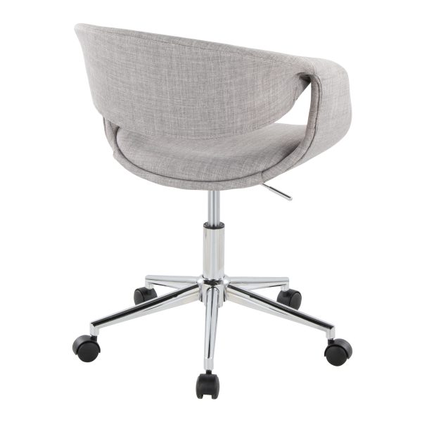 Curvo Grey Fabric Contemporary Task Chair 3