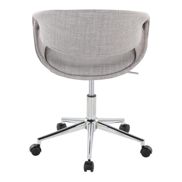 Curvo Grey Fabric Contemporary Task Chair 4