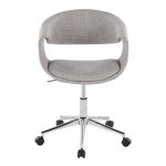 Curvo Grey Fabric Contemporary Task Chair 14 Curvo Grey Fabric Contemporary Task Chair