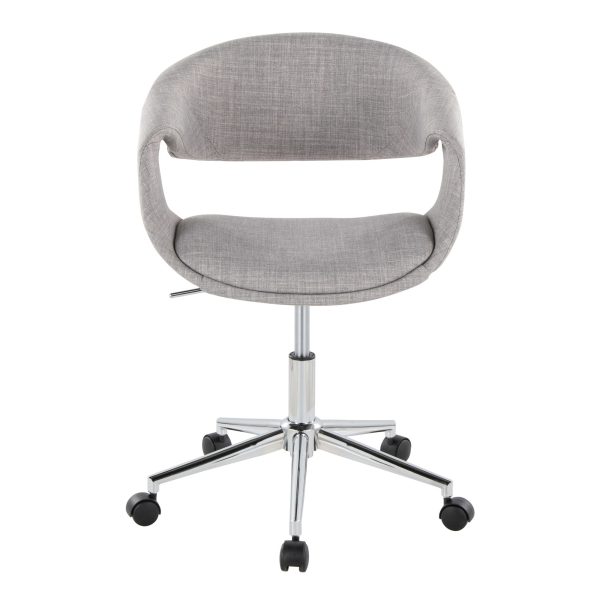 Curvo Grey Fabric Contemporary Task Chair 5