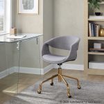 Curvo Grey Fabric Contemporary Task Chair Gold Base 9 Curvo Grey Fabric Contemporary Task Chair Gold Base
