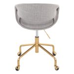 Curvo Grey Fabric Contemporary Task Chair Gold Base 13 Curvo Grey Fabric Contemporary Task Chair Gold Base