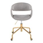 Curvo Grey Fabric Contemporary Task Chair Gold Base 14 Curvo Grey Fabric Contemporary Task Chair Gold Base