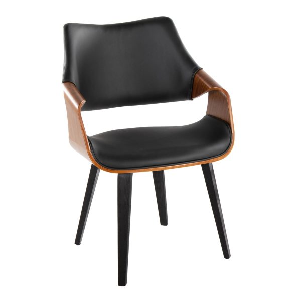 Curvo High Back Black Wood Contemporary Chairs Set of 2 2