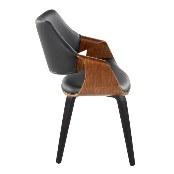 Curvo High Back Black Wood Contemporary Chairs Set of 2 3