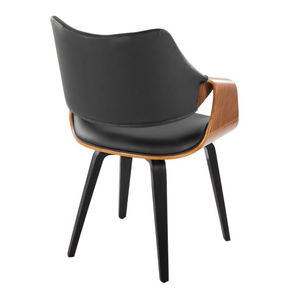 Curvo High Back Black Wood Contemporary Chairs Set of 2 4