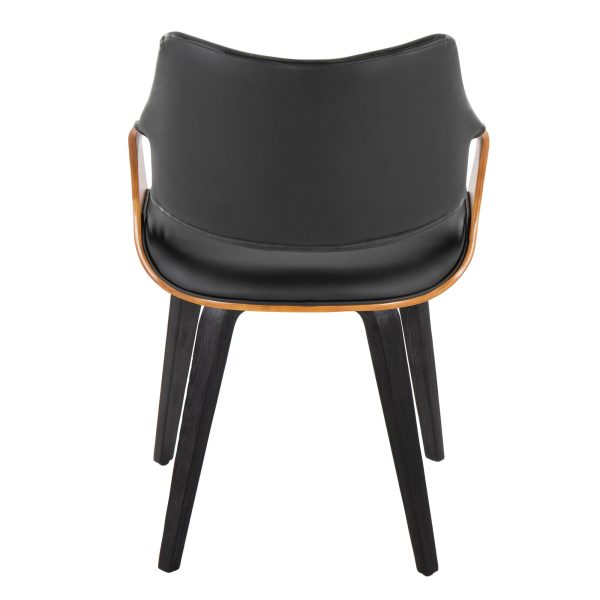 Curvo High Back Black Wood Contemporary Chairs Set of 2 5