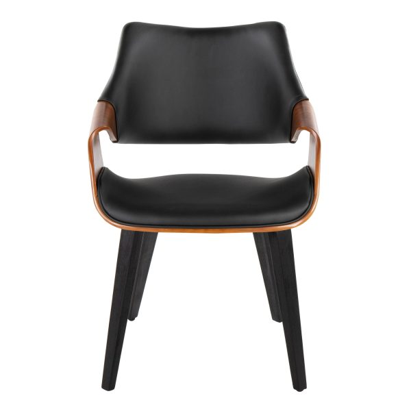 Curvo High Back Black Wood Contemporary Chairs Set of 2 6