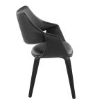 Curvo High Back Contemporary Black Chair with Wood Legs (Set of 2) (Set of 2) 13 Curvo High Back Contemporary Black Chair with Wood Legs (Set of 2) (Set of 2)