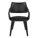 Curvo High Back Contemporary Black Chair with Wood Legs (Set of 2) (Set of 2) 16 Curvo High Back Contemporary Black Chair with Wood Legs (Set of 2) (Set of 2)