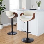 Curvo Mid-Century Modern Black Swivel Barstool Set (Set of 2) 12 Curvo Mid-Century Modern Black Swivel Barstool Set (Set of 2)