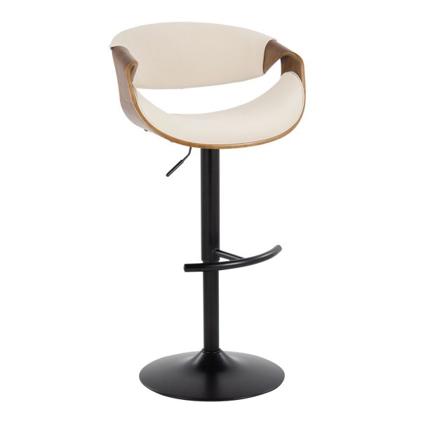 Curvo Mid Century Modern Black Swivel Barstool Set Set of 2 3