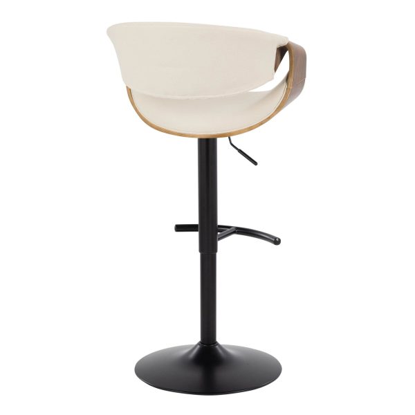 Curvo Mid Century Modern Black Swivel Barstool Set Set of 2 5