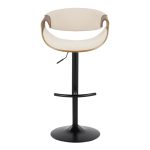 Curvo Mid-Century Modern Black Swivel Barstool Set (Set of 2) 18 Curvo Mid-Century Modern Black Swivel Barstool Set (Set of 2)