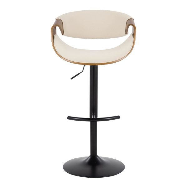 Curvo Mid Century Modern Black Swivel Barstool Set Set of 2 7