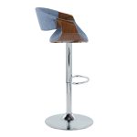 Curvo Mid-Century Modern Blue Swivel Barstool Walnut Wood (Set of 2) 12 Curvo Mid-Century Modern Blue Swivel Barstool Walnut Wood (Set of 2)