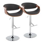 Curvo Mid-Century Modern Charcoal Swivel Barstool (Set of 2) 13 Curvo Mid-Century Modern Charcoal Swivel Barstool (Set of 2)