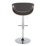 Curvo Mid-Century Modern Charcoal Swivel Barstool (Set of 2) 17 Curvo Mid-Century Modern Charcoal Swivel Barstool (Set of 2)