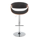 Curvo Mid-Century Modern Charcoal Swivel Barstool (Set of 2) 18 Curvo Mid-Century Modern Charcoal Swivel Barstool (Set of 2)